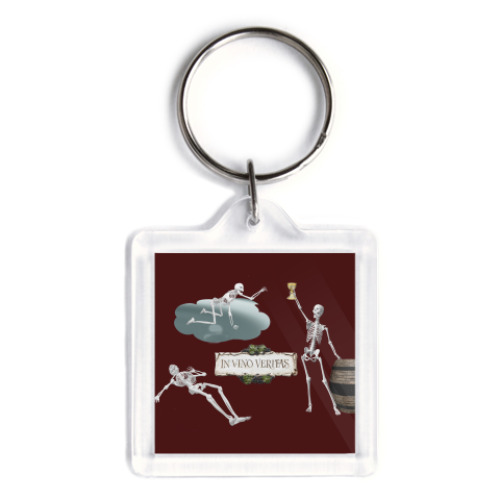 Брелок с принтом In vino veritas