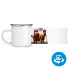 Кружка металлическая белая (круговая запечатка)