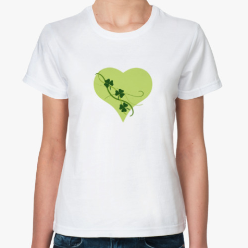 Классическая футболка Сердечко в трилистниках