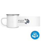 Кружка металлическая белая (круговая запечатка)