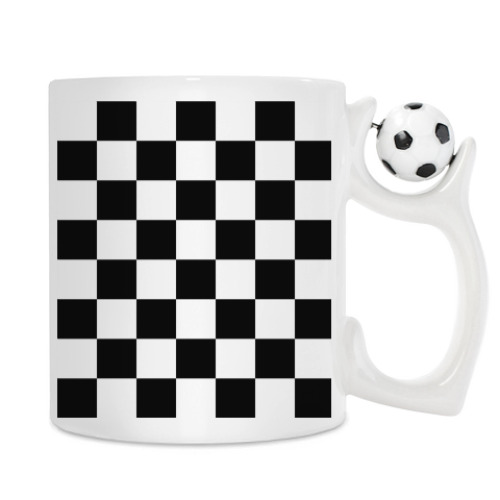 Кружка с принтом Черно-белая клетка