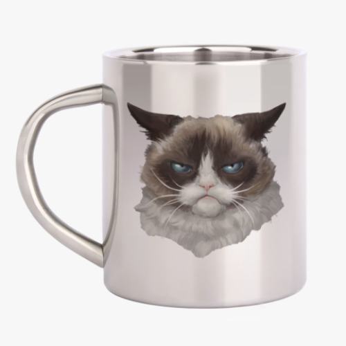 Кружка металлическая Grumpy Cat / Сердитый Кот