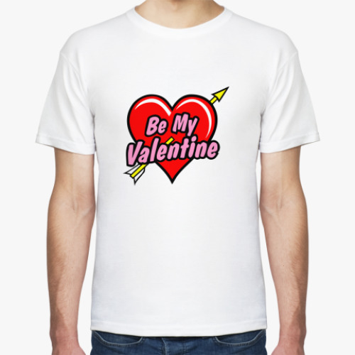 Футболка с принтом Be My Valentin