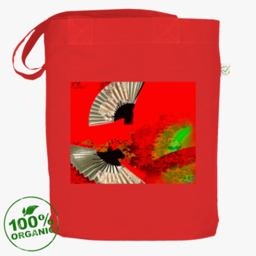 Сумка шоппер с принтом Веера на шелке