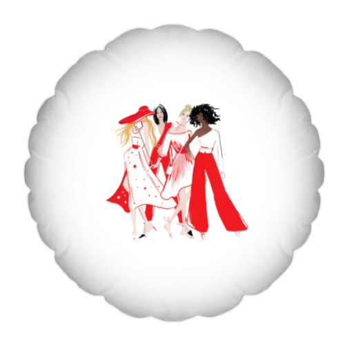 Подушка с принтом Подружки