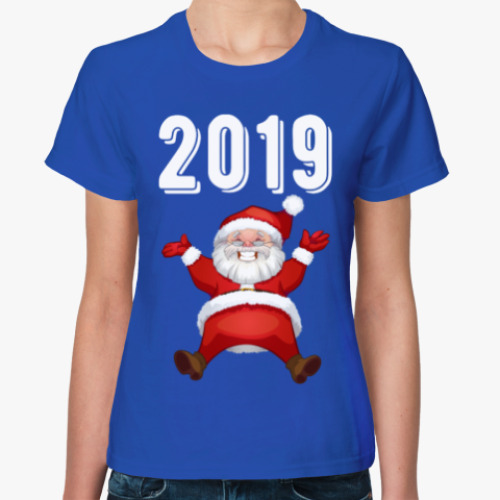 Женская футболка Happy Santa 2019