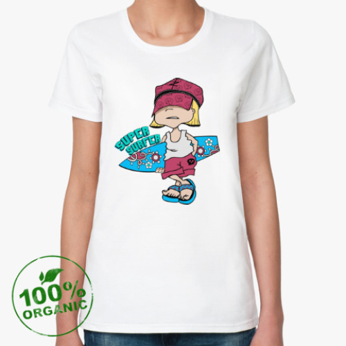 Женская футболка из органик-хлопка Super Surfer