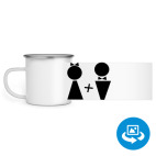 Кружка металлическая белая (круговая запечатка)