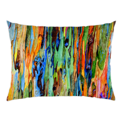 Подушка с принтом Кора радужного эвкалипта