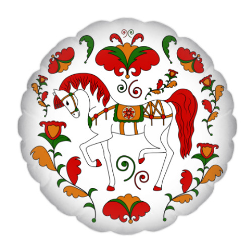 Подушка с принтом Русский орнамент / Russian folk ornament