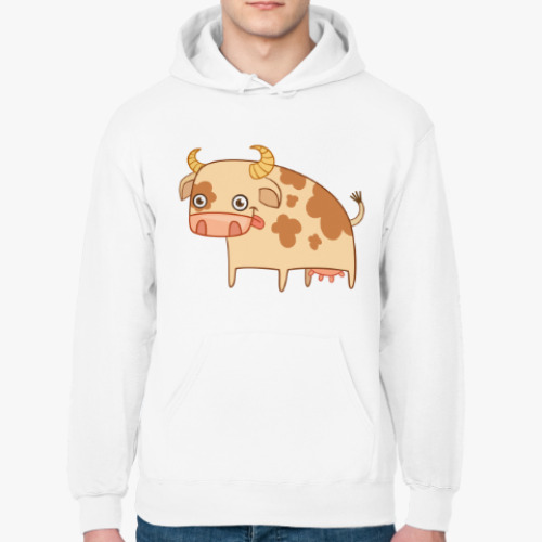 Толстовка худи с принтом Корова