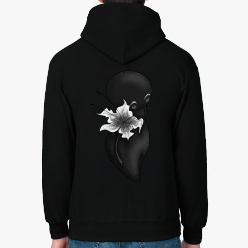 Толстовка худи Тень с цветочком