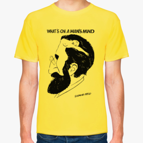 Футболка с принтом What's on a man's mind