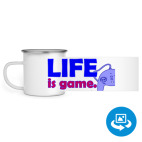 Кружка металлическая белая (круговая запечатка)