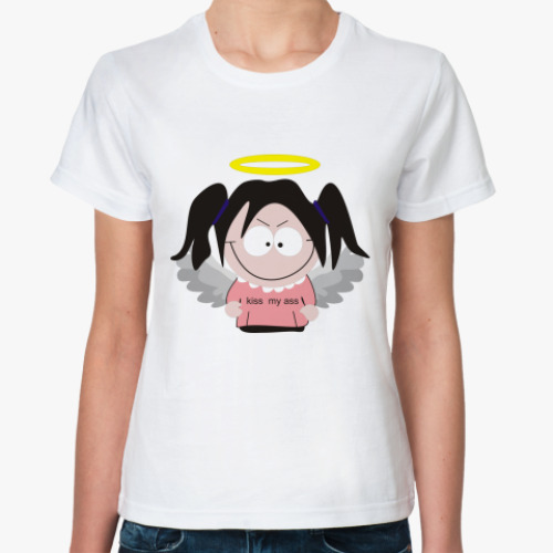 Классическая футболка с принтом Ангел - Angel