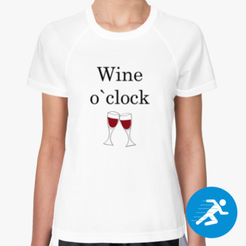 Женская спортивная футболка Wine O`clock