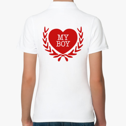 Женская рубашка поло (печать) с принтом my boy