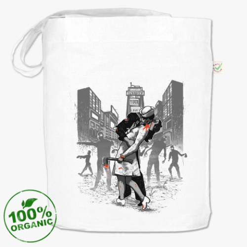 Сумка шоппер с принтом Zombie love