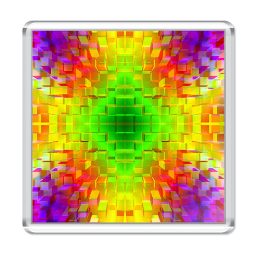 Магнит с принтом  Радужные кубики