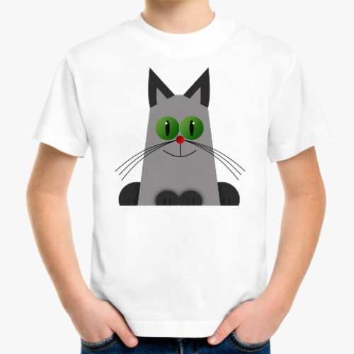 Детская футболка Зеленоглазый котик