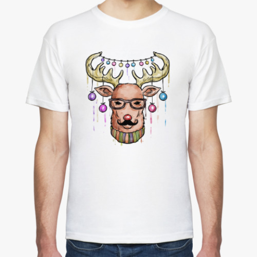 Футболка с принтом Рождественский олень | Christmas deer