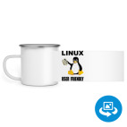 Кружка металлическая белая (круговая запечатка)