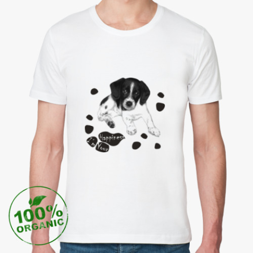 Футболка из органик-хлопка с принтом Милый пёсик