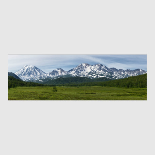 Постер Пейзаж полуострова Камчатка: лето, горы и вулканы