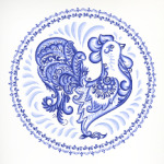 Петух в стиле Гжель