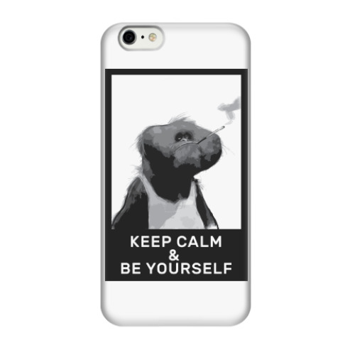 Чехол для iPhone 6/6s смешная обезьяна (Keep Calm)