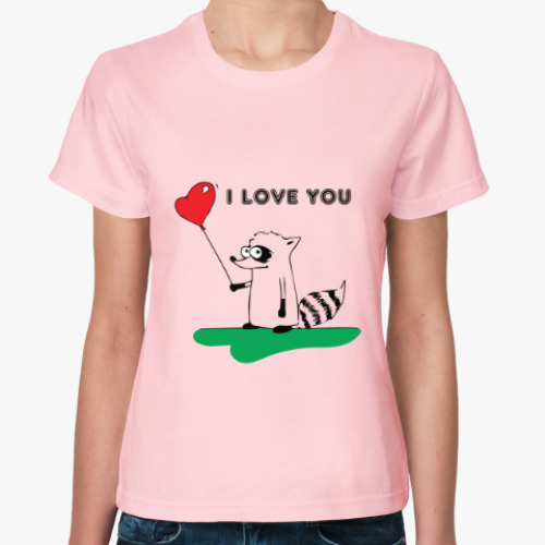 Женская футболка 'I LOVE YOU' с Енотом