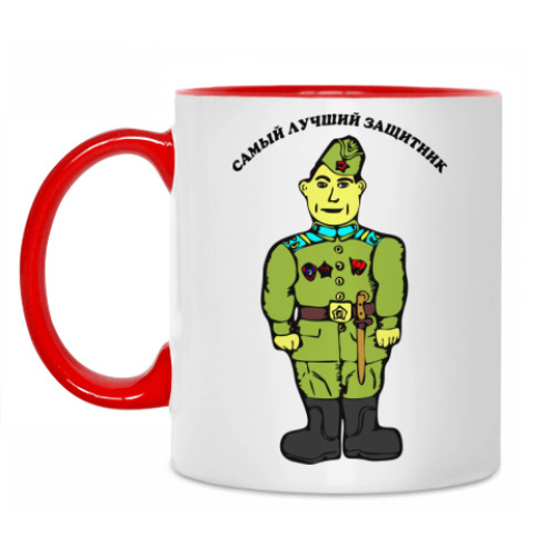 Кружка с принтом Самый лучший защитник