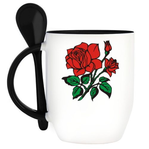 Кружка с ложкой с принтом Для Любимой!