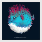 Постер 20 х 20 см Брутальная рыба панк Punk fish