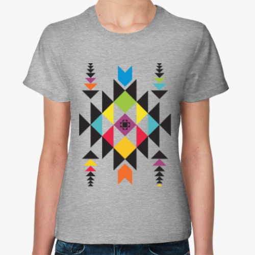 Женская футболка с принтом Индейский орнамент