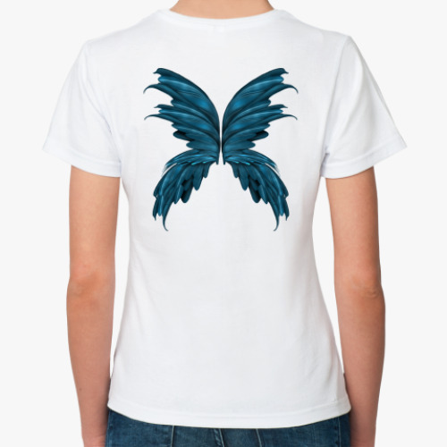 Классическая футболка с принтом Женская футболка, белая