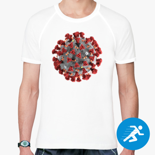 Спортивная футболка с принтом Коронавирус 3D