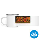 Кружка металлическая белая (круговая запечатка)