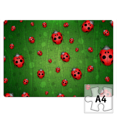 Пазл с принтом Божьи коровки