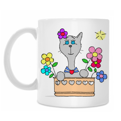 Кружка с принтом Мама-кошка