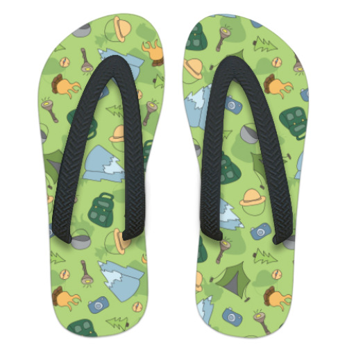 Шлепанцы (сланцы) с принтом Туризм