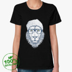 Крутой лев хипстер