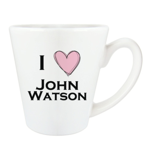 Чашка Латте с принтом I <3 John Watson