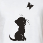 Котенок и бабочка