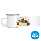 Кружка металлическая белая (круговая запечатка)