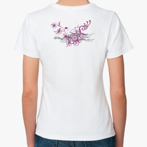 Классическая футболка с принтом  футболка Flowers#2