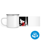 Кружка металлическая белая (круговая запечатка)