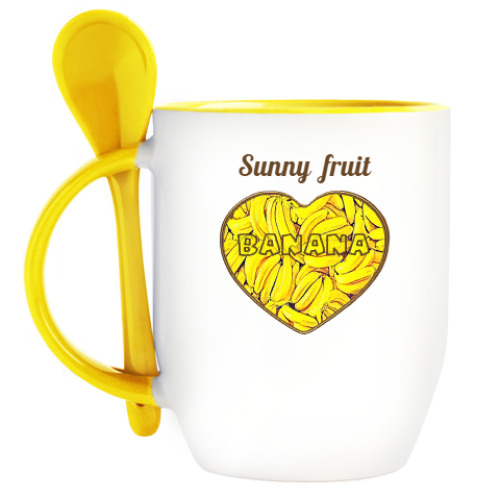 Кружка с ложкой Sunny fruit