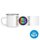 Кружка металлическая белая (круговая запечатка)