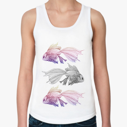 Женская майка с принтом Дивные создания - рыбы